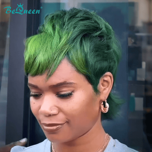 overseas Mullet Wig Bequeen Fashion Green Mullet Glueless Wig