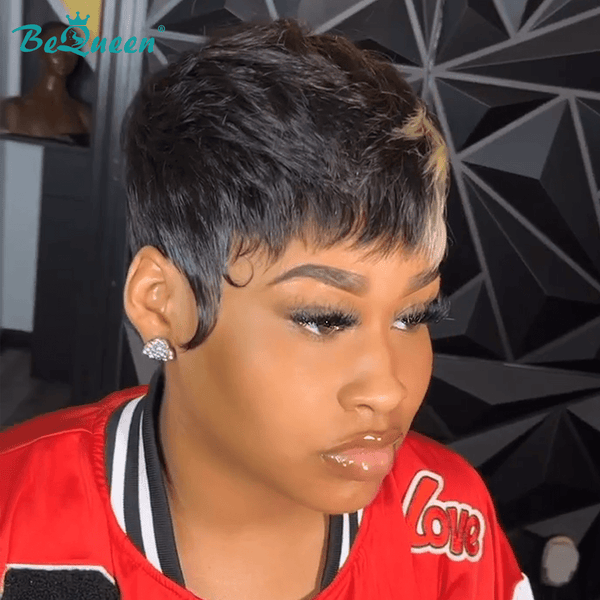 overseas PIXIE WIGS Bequeen Highlight Blonde Short Cut Pixie Wig