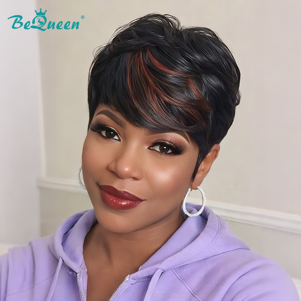 overseas PIXIE WIGS Bequeen Highlight Red Short Cut Pixie Wig