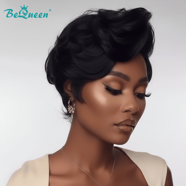 overseas PIXIE WIGS Bequeen Ice Cream Style Side Part Short Cut Wig