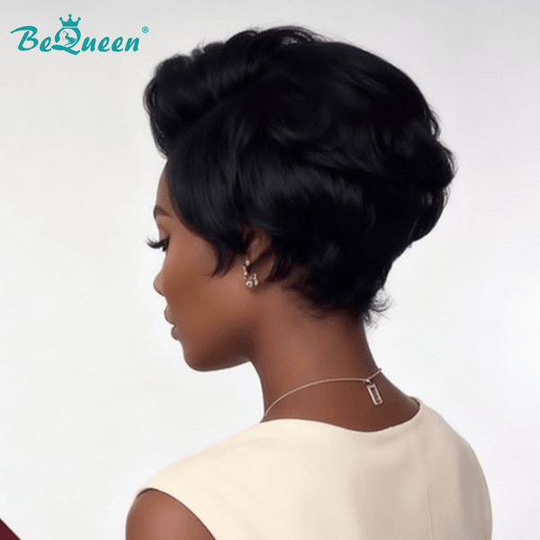 overseas PIXIE WIGS Bequeen Ice Cream Style Side Part Short Cut Wig