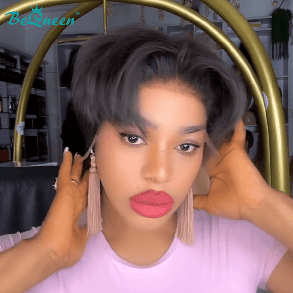 overseas PIXIE WIGS Bequeen Lace Frontal Middle Part Pixie Wig