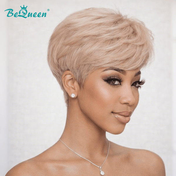 overseas PIXIE WIGS BeQueen Layered Blonde with Dark Undercut & Shadow Roots Pixie Wig