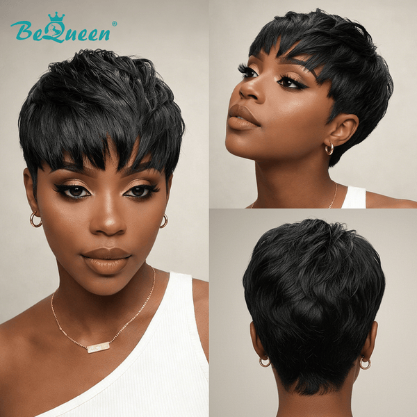 overseas PIXIE WIGS Bequeen Machine Made Fashion Short Wig