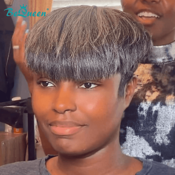 overseas PIXIE WIGS Bequeen Natural Highlight White Pixie Wig