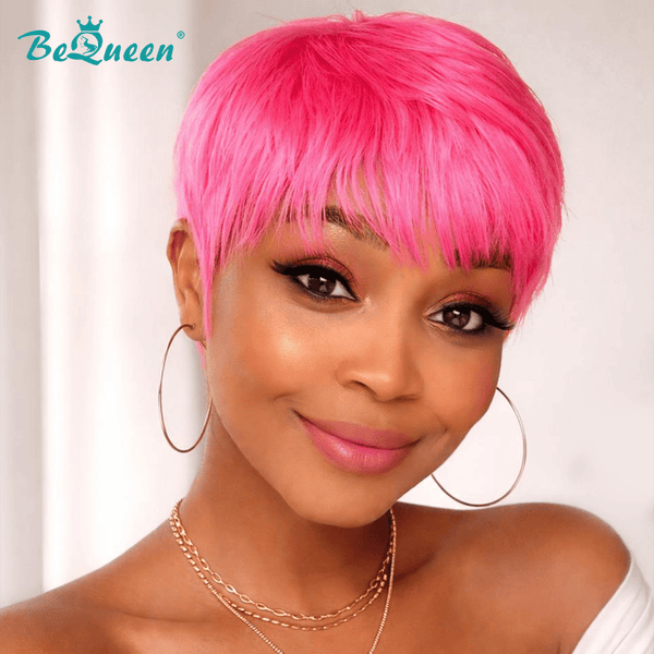 overseas PIXIE WIGS Bequeen Pink Short Cut Pixie Wig