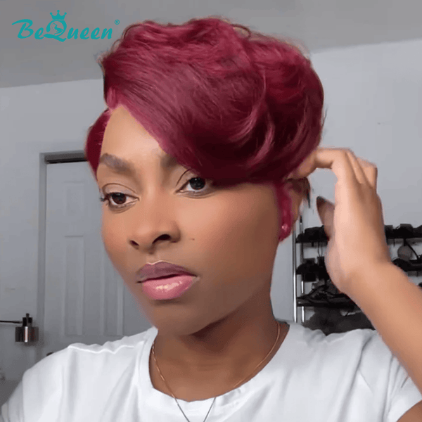 overseas PIXIE WIGS Bequeen Red Side Part Frontal Lace Wig