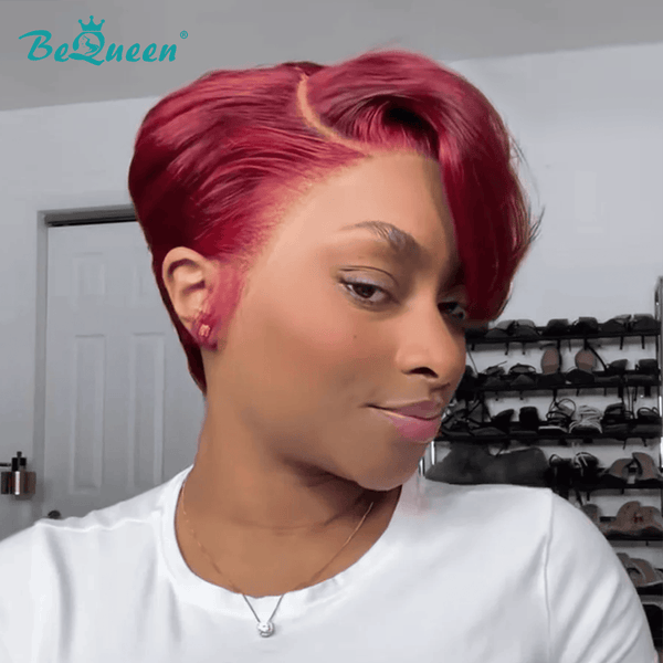 overseas PIXIE WIGS Bequeen Red Side Part Frontal Lace Wig