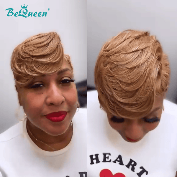 overseas PIXIE WIGS Bequeen Sexy Side Part Wave Pixie Lace Wig