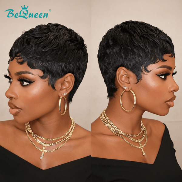 overseas PIXIE WIGS Bequeen Sexy Wave Machine Made Short Wig