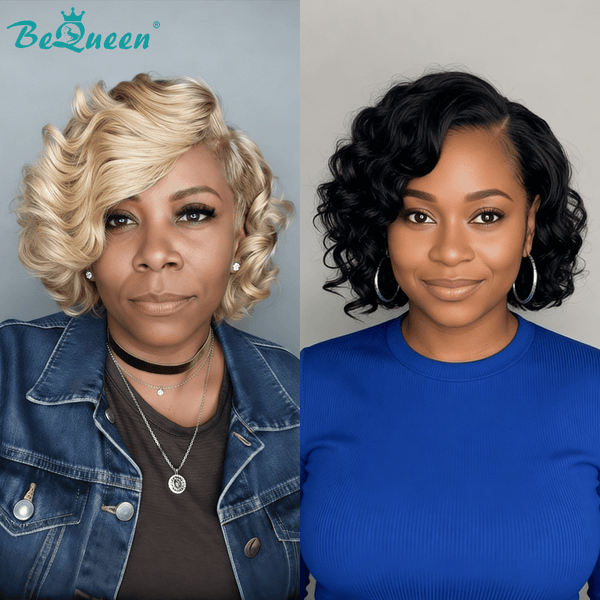 overseas PIXIE WIGS Bequeen Side Part Water Wave Glueless Lace Wig