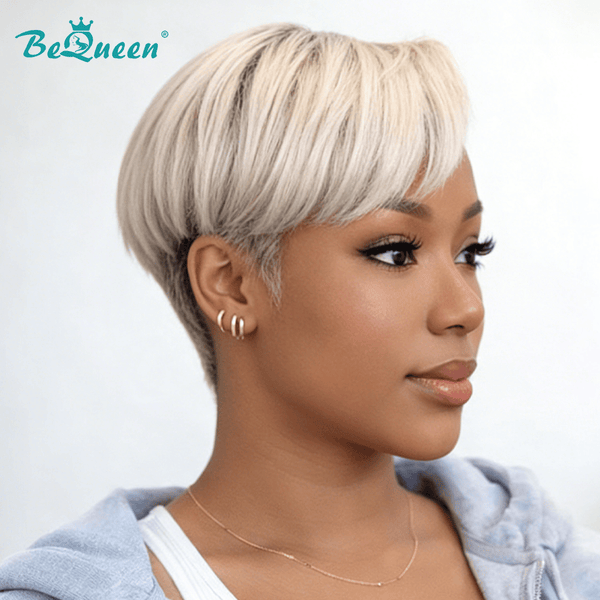 overseas PIXIE WIGS Bequeen Silver Fox Pixie wig