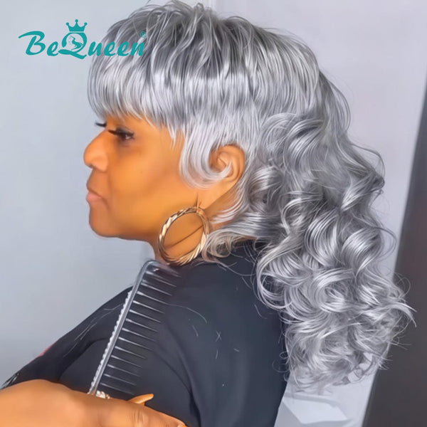 overseas Mullet Wig Bequeen Silver Tones Mullet Glueless Wig