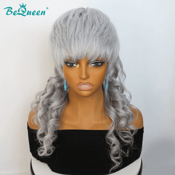 overseas Mullet Wig Bequeen Silver Tones Mullet Glueless Wig