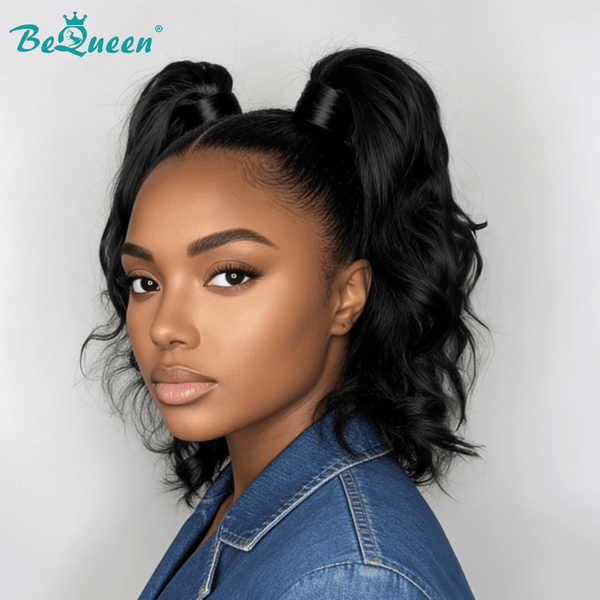 overseas Workout Wig Bequeen Vintage 1B 2 Ponytails Braid Wig