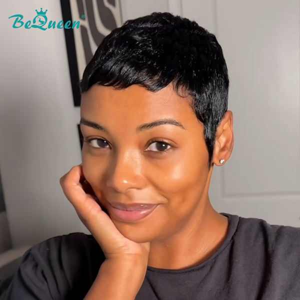 Bequeen Sexy Mattified Platinum Special Wave Pixie Wig