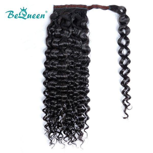 BEQUEEN Water Wave Clip In Ponytail Human Hair Extensions Bequeen Office Store