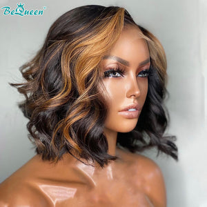 BEQUEEN 4x4 Lace Closure Wig Body Wave 1B 30 Highlights Bob Wig BeQueenWig