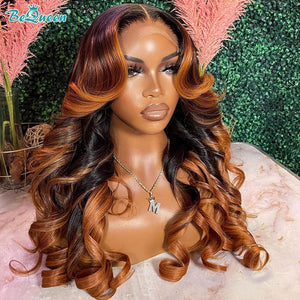 BEQUEEN 1B33 Body Wave 5x5 Lace Closure Wig 100% Human Hair Wig BeQueenWig