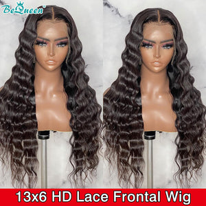 BEQUEEN Natural Wave HD 13X6 Lace Frontal Wig 100% Human Hair Wig BeQueenWig