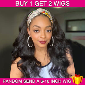 BEQUEEN Buy 1 Get 2 Wig - First Wig: Body Wave Headband Wigs (Second Wig: 6-10 Inch Wig Randomly Sent) BeQueenWig