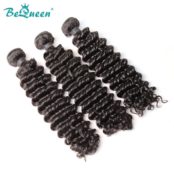 BeQueenWig 10A Hair Bundles BEQUEEN 3Pcs Deep Wave Best Virgin Human Hair Bundles