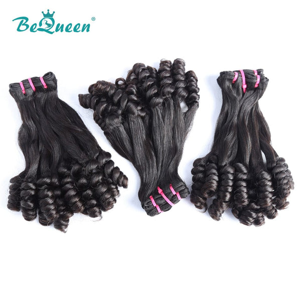 BeQueenWig Double Drawn Hair BEQUEEN Double Drawn 100% Virgin Hair Flower Curly Fumi Hair