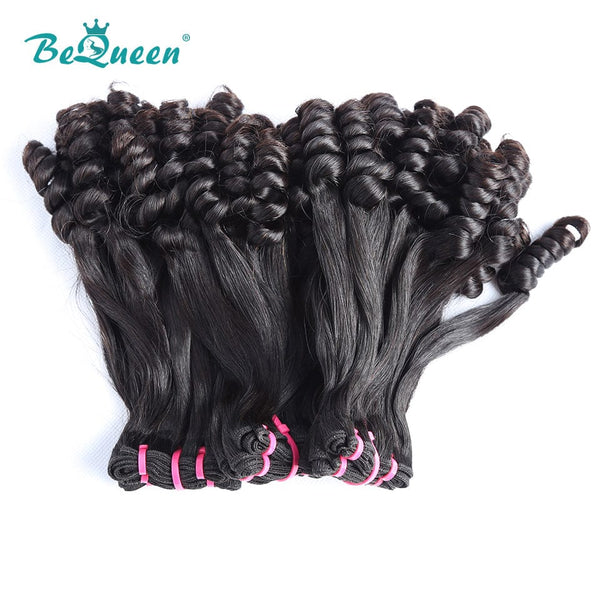 BeQueenWig Double Drawn Hair BEQUEEN Double Drawn 100% Virgin Hair Flower Curly Fumi Hair