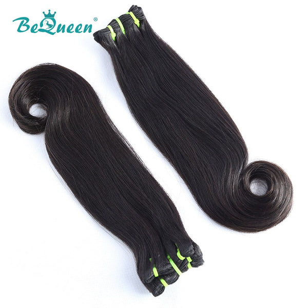 BeQueenWig Double Drawn Hair BEQUEEN Double Drawn 100% Virgin Hair Fumi Hook Straight Hair Weave