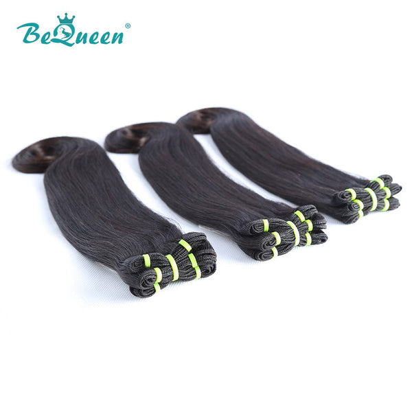 BeQueenWig Double Drawn Hair BEQUEEN Double Drawn 100% Virgin Hair Fumi Hook Straight Hair Weave