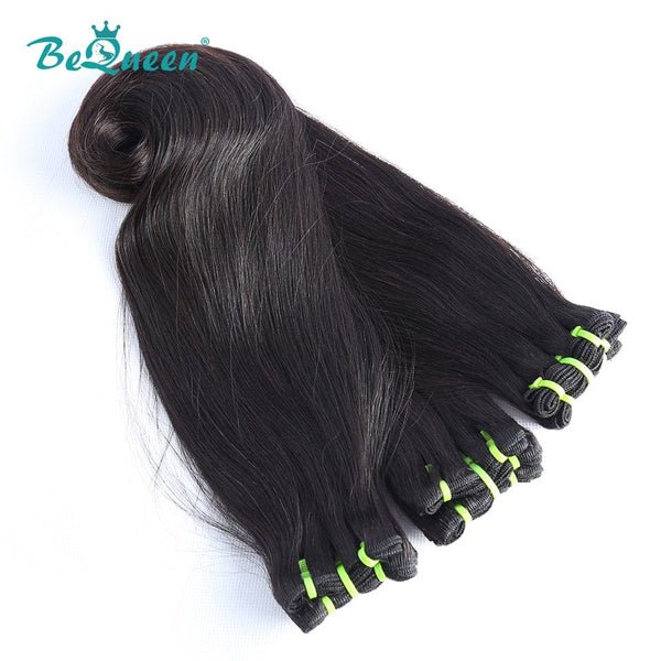 BeQueenWig Double Drawn Hair BEQUEEN Double Drawn 100% Virgin Hair Fumi Hook Straight Hair Weave