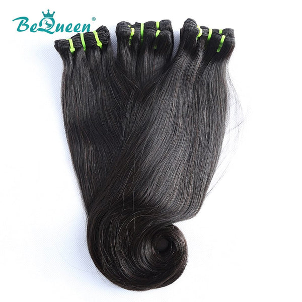 BeQueenWig Double Drawn Hair BEQUEEN Double Drawn 100% Virgin Hair Fumi Hook Straight Hair Weave