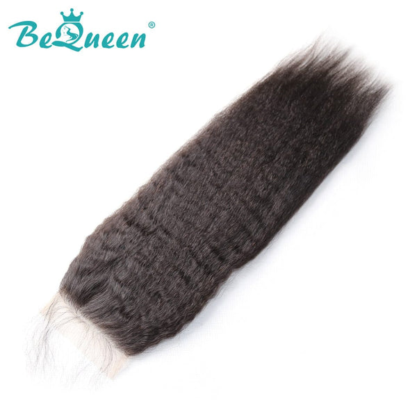 BeQueenWig BEQUUEN 100% Virgin Hair Kinky Straight HD 4x4/ 5x5 Lace Closure