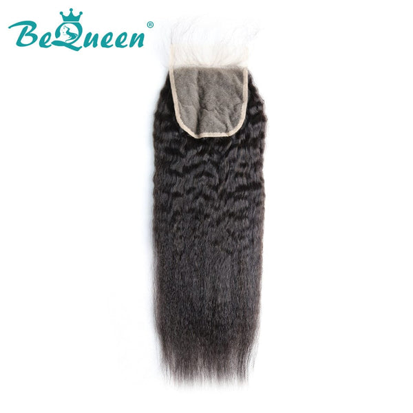 BeQueenWig BEQUUEN 100% Virgin Hair Kinky Straight HD 4x4/ 5x5 Lace Closure