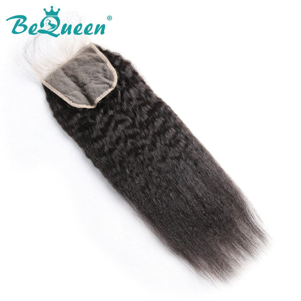 BeQueenWig BEQUUEN 100% Virgin Hair Kinky Straight HD 4x4/ 5x5 Lace Closure