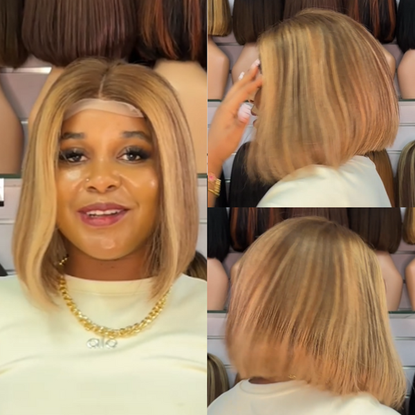 Bequeen Sexy Short Wavy Lace Bob Wig
