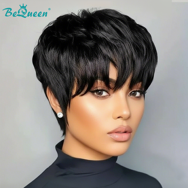 Bequeen 1B Special Style Machine Made Pixie Wig