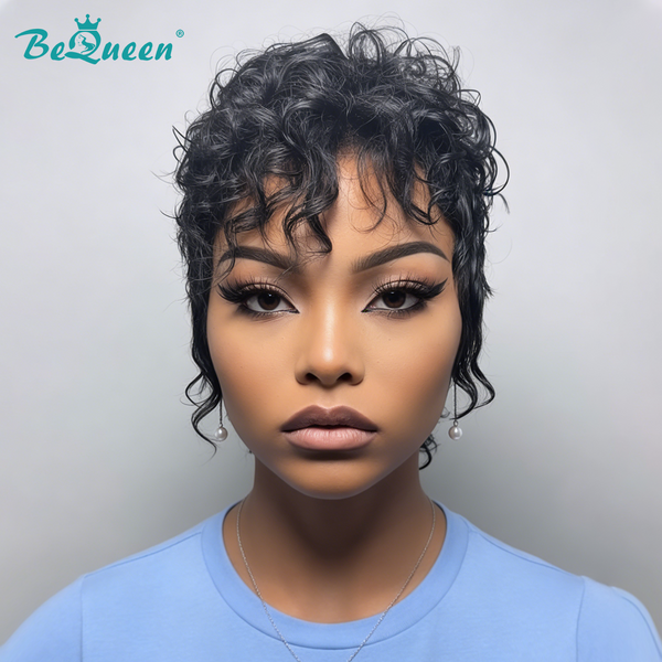 Bequeen Full Lace Special Scalp Curly Short Cut Pixie Wig
