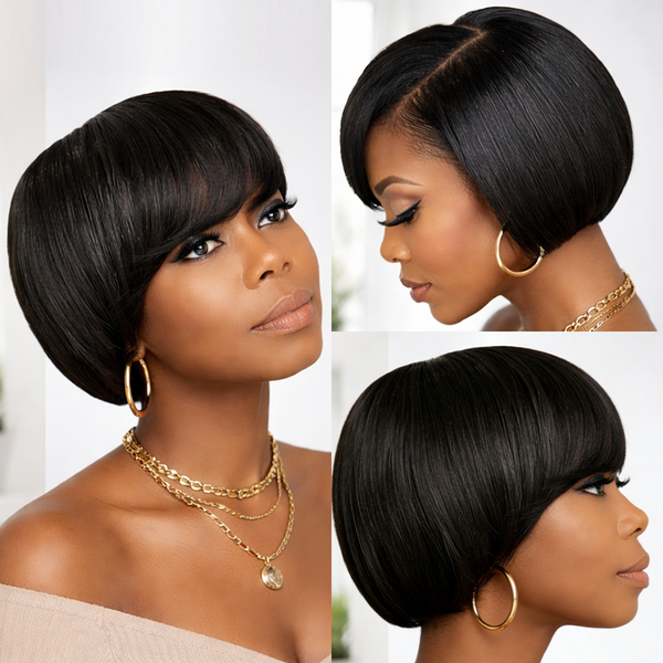 Bequeen Side Part Bangs Wig
