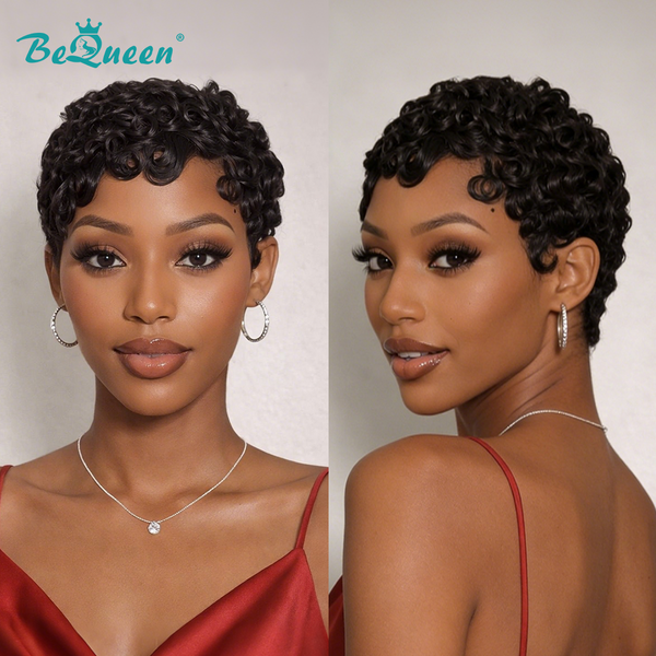 BeQueen Finger Wave Pixie Cut Wig