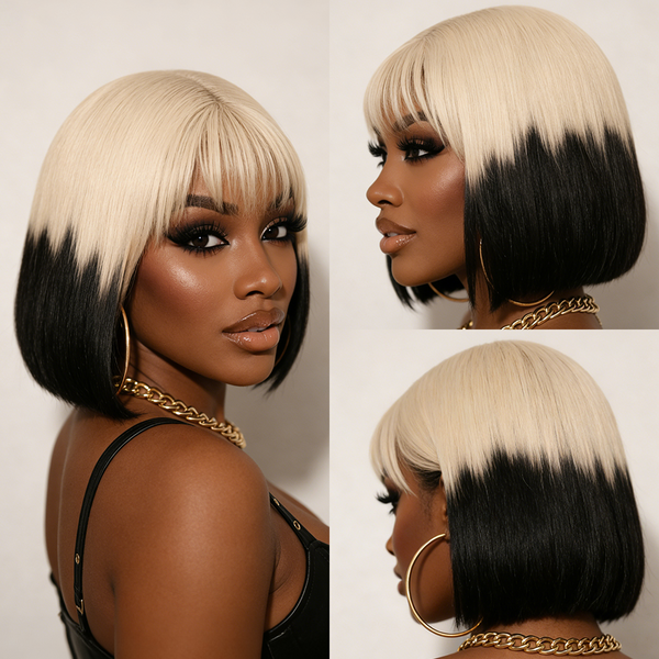 Bequeen Sexy Tow Colors Bangs Wig