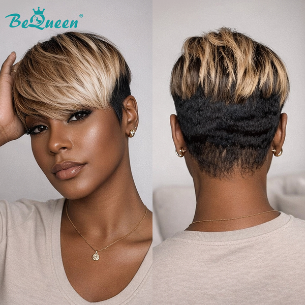 Bequeen Two Color Short Machine Made Topper