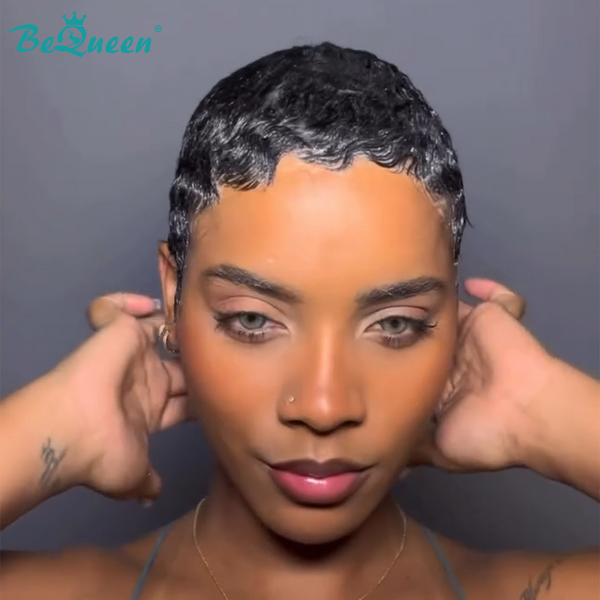 Bequeen 1B Special Made Pixie Cut Wig