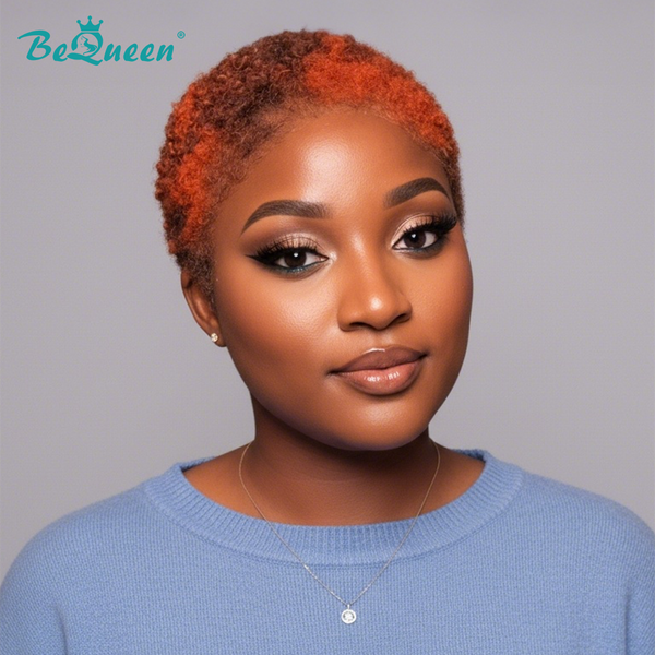 Bequeen Short Curly Pixie Two Colors 100% Human Hair Lace Wig