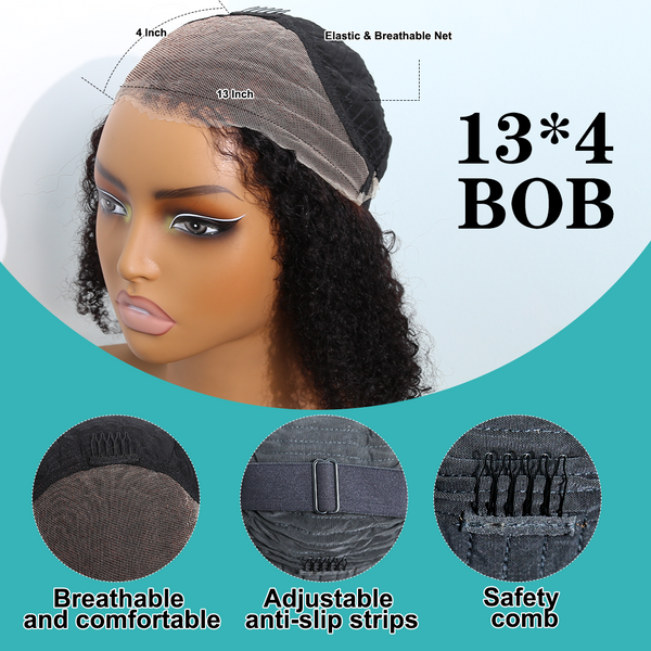 Bequeen Side Part Wave Salt and Pepper Bob Wig