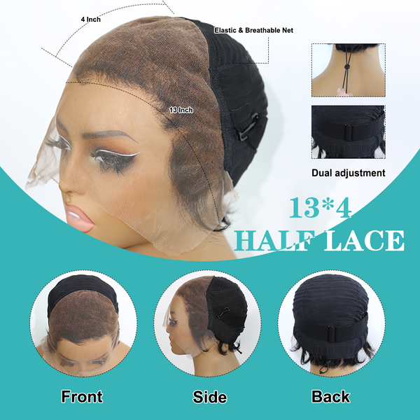 Bequeen Chic 1B Side Part Frontal Lace Wig