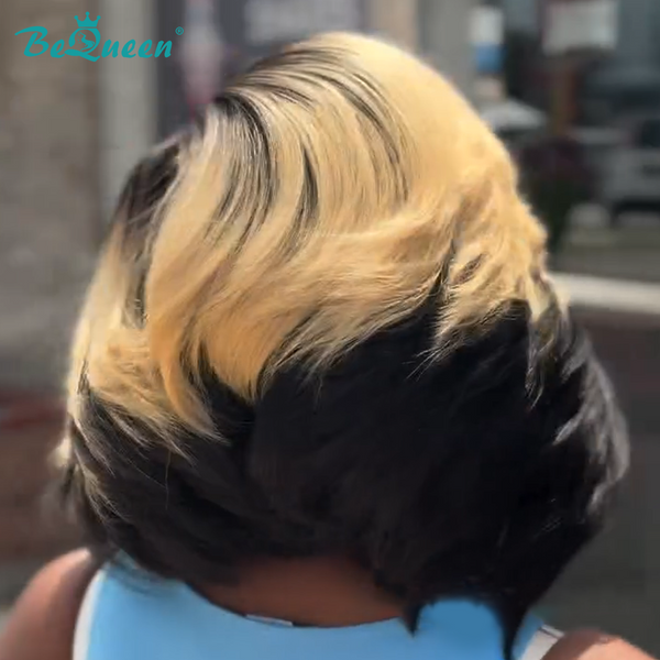 Bequeen Layered Ombre with Face-Framing Waves Bob Wig