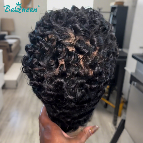 Bequeen Full Lace Special Scalp Curly Pixie Wig