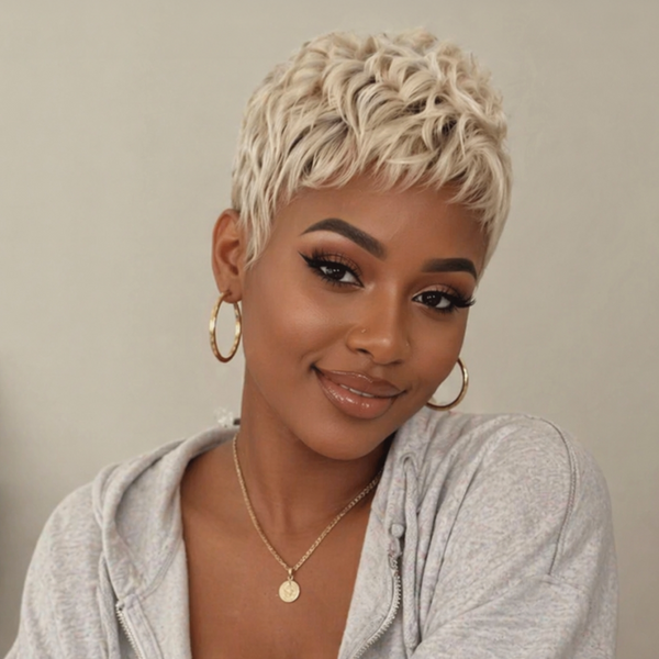Bequeen Light Ash Blonde Special Made Pixie Cut Wig