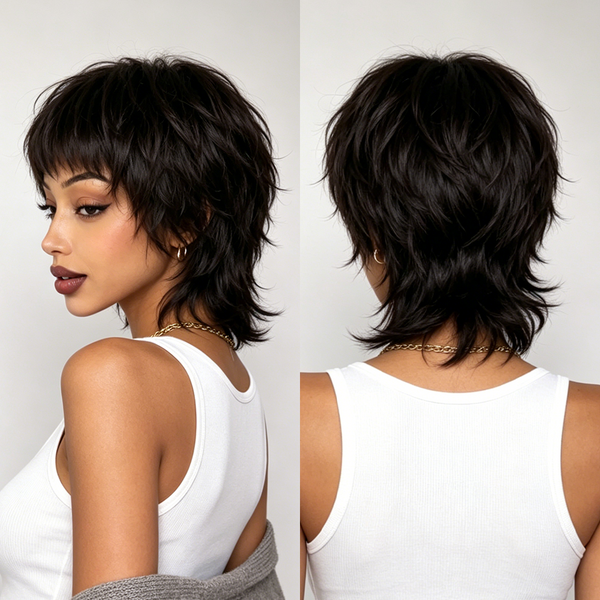 Bequeen Short Mullet Glueless Wig